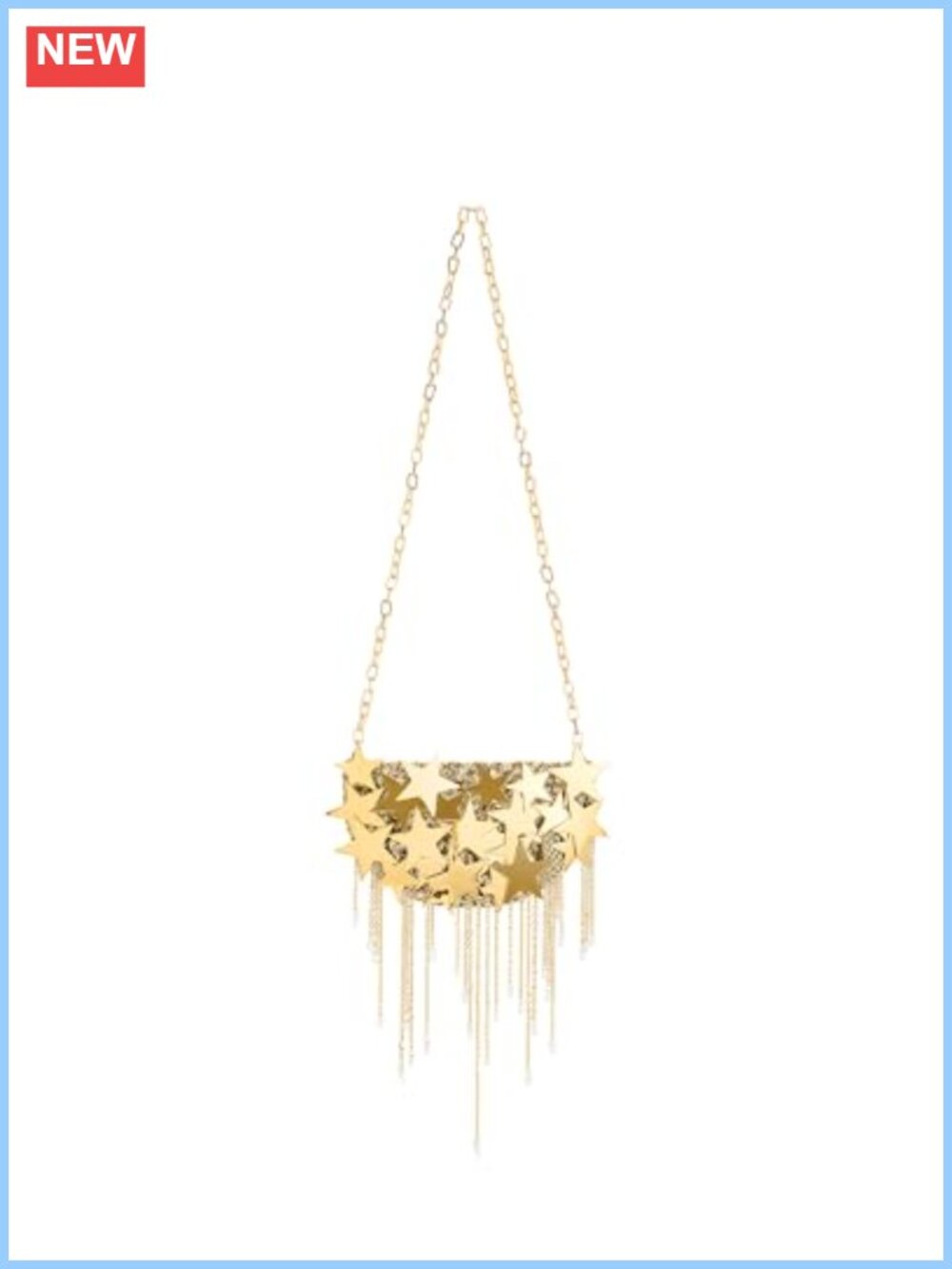 Star Embellished Chain Crossbody Bag Zip Clutch Phone Fit